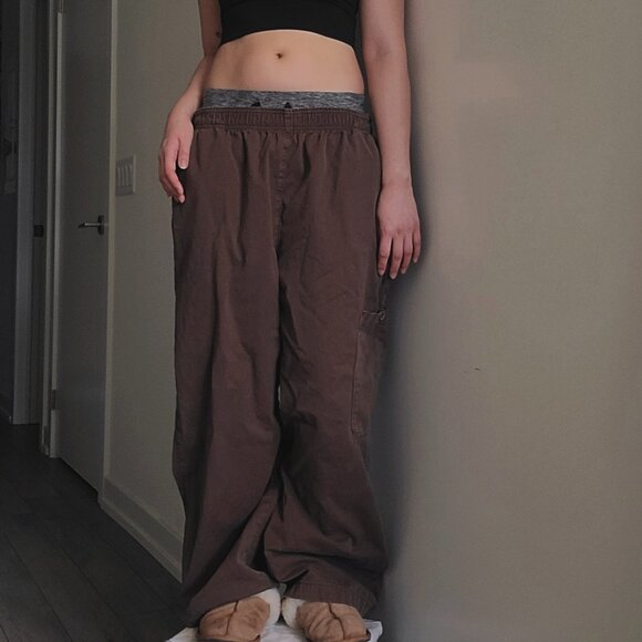 Topshop Pants - Brown Oversized Wide leg Sweatpants